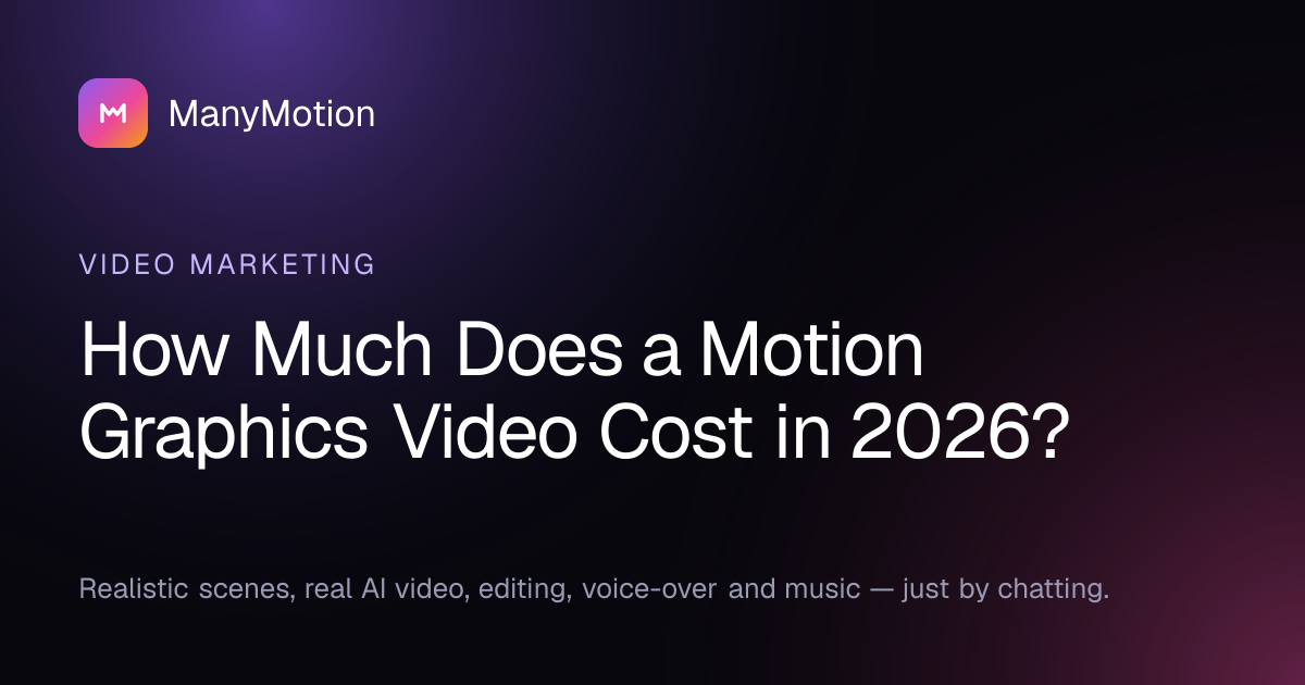 Motion Graphics Video Cost 2026: Agency, Freelance, AI | ManyMotion